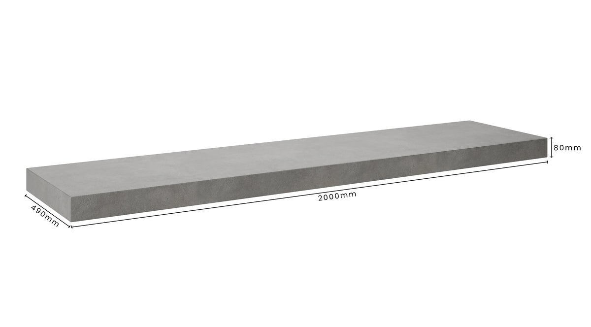 Concrete Bathroom Vanity Top 2000mm x 490mm x 80mm | Mitchell Bink Concrete Design