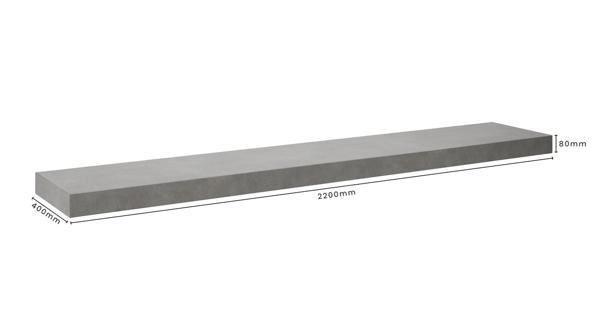 Concrete Bathroom Vanity Top 2200mm x 400mm x 80mm | Mitchell Bink Concrete Design