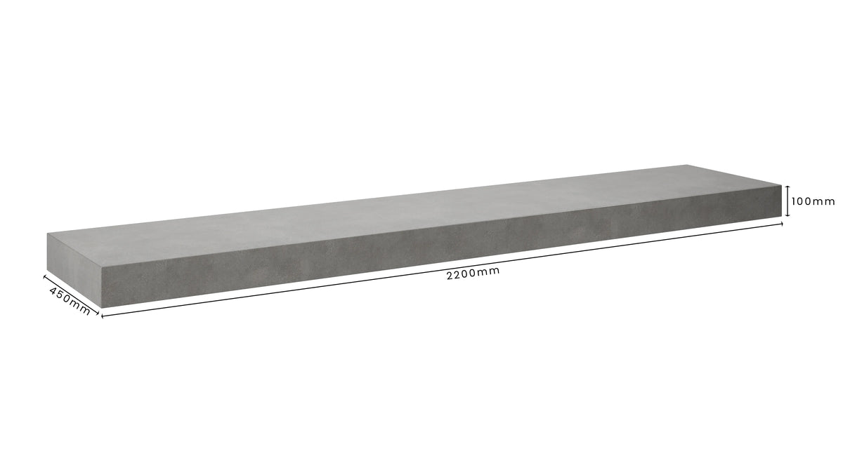 Concrete Bathroom Vanity Top 2200mm x 450mm x 100mm | Mitchell Bink Concrete Design