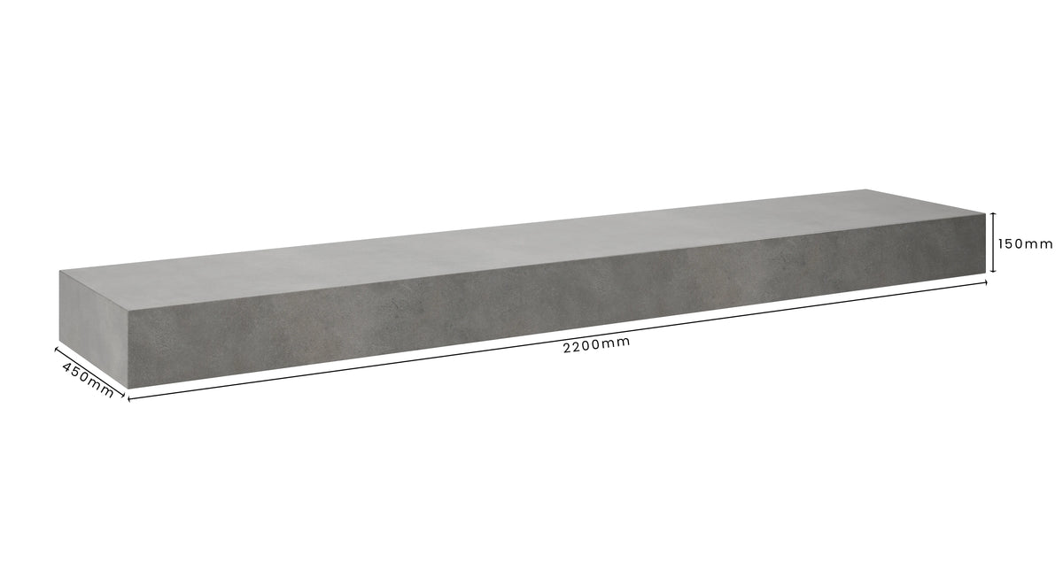 Concrete Bathroom Vanity Top 2200mm x 450mm x 150mm | Mitchell Bink Concrete Design
