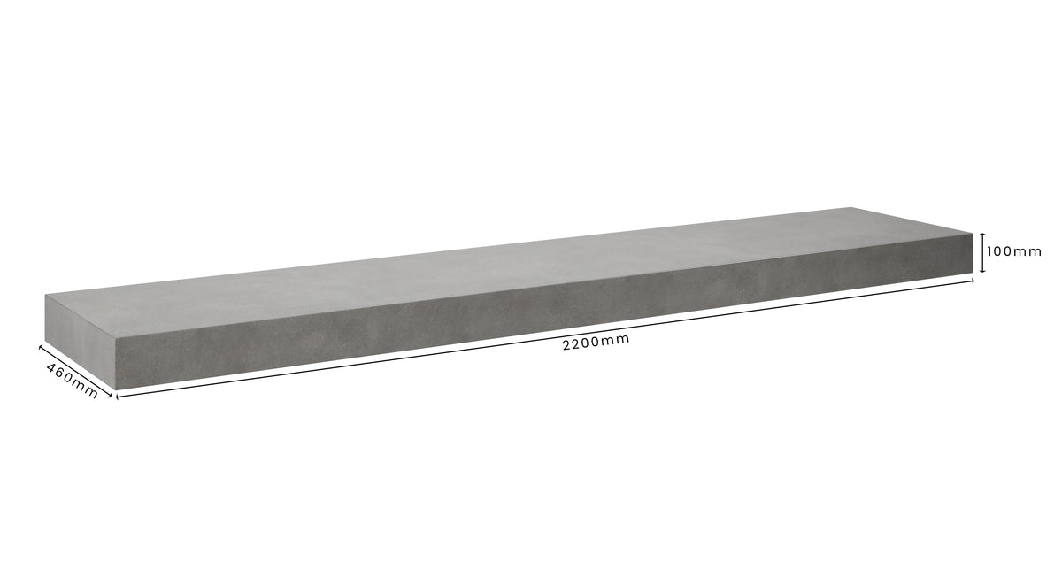 Concrete Bathroom Vanity Top 2200mm x 460mm x 100mm | Mitchell Bink Concrete Design
