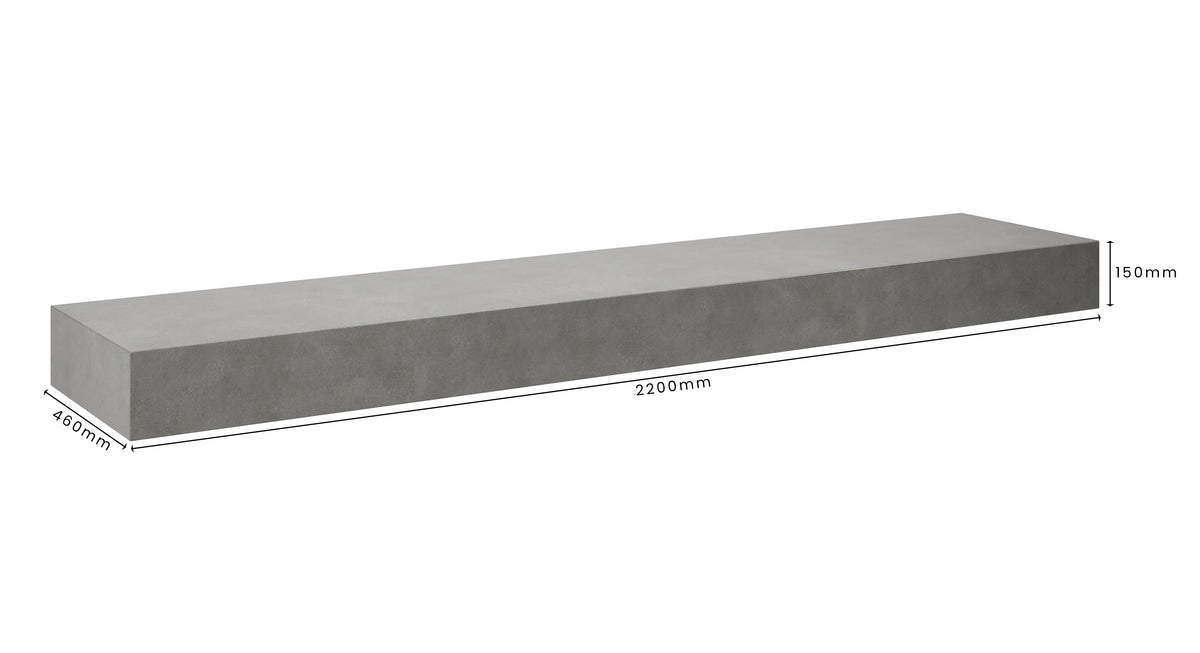 Concrete Bathroom Vanity Top 2200mm x 460mm x 150mm | Mitchell Bink Concrete Design