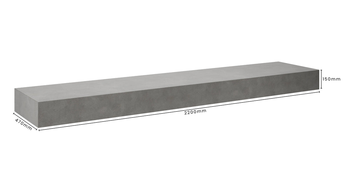Concrete Bathroom Vanity Top 2200mm x 470mm x 150mm | Mitchell Bink Concrete Design