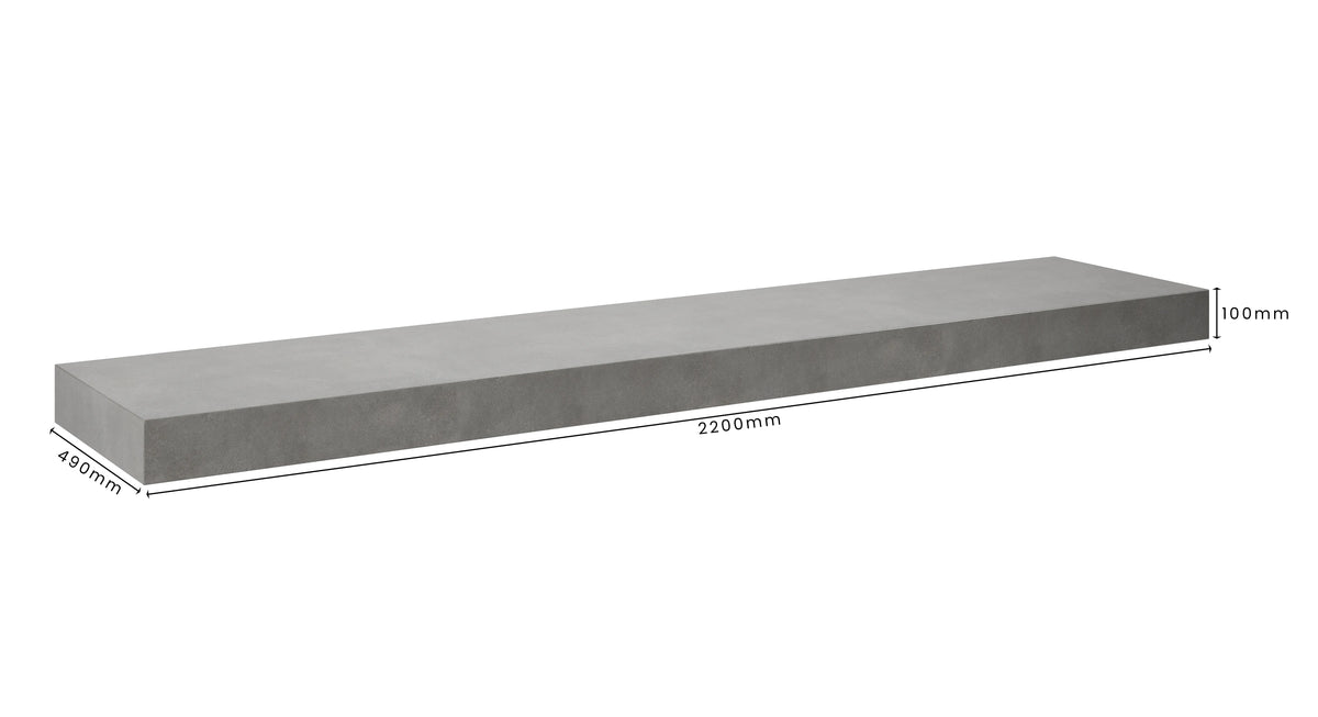 Concrete Bathroom Vanity Top 2200mm x 490mm x 100mm | Mitchell Bink Concrete Design