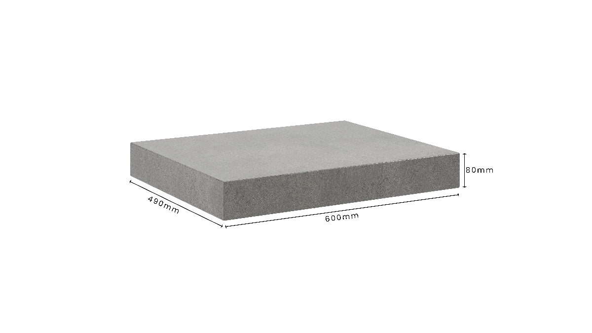 Concrete Bathroom Vanity Top 600mm x 490mm x 80mm | Mitchell Bink Concrete Design