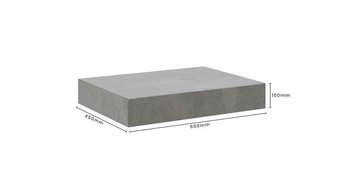 Concrete Bathroom Vanity Top 600mm x 450mm x 100mm | Mitchell Bink Concrete Design