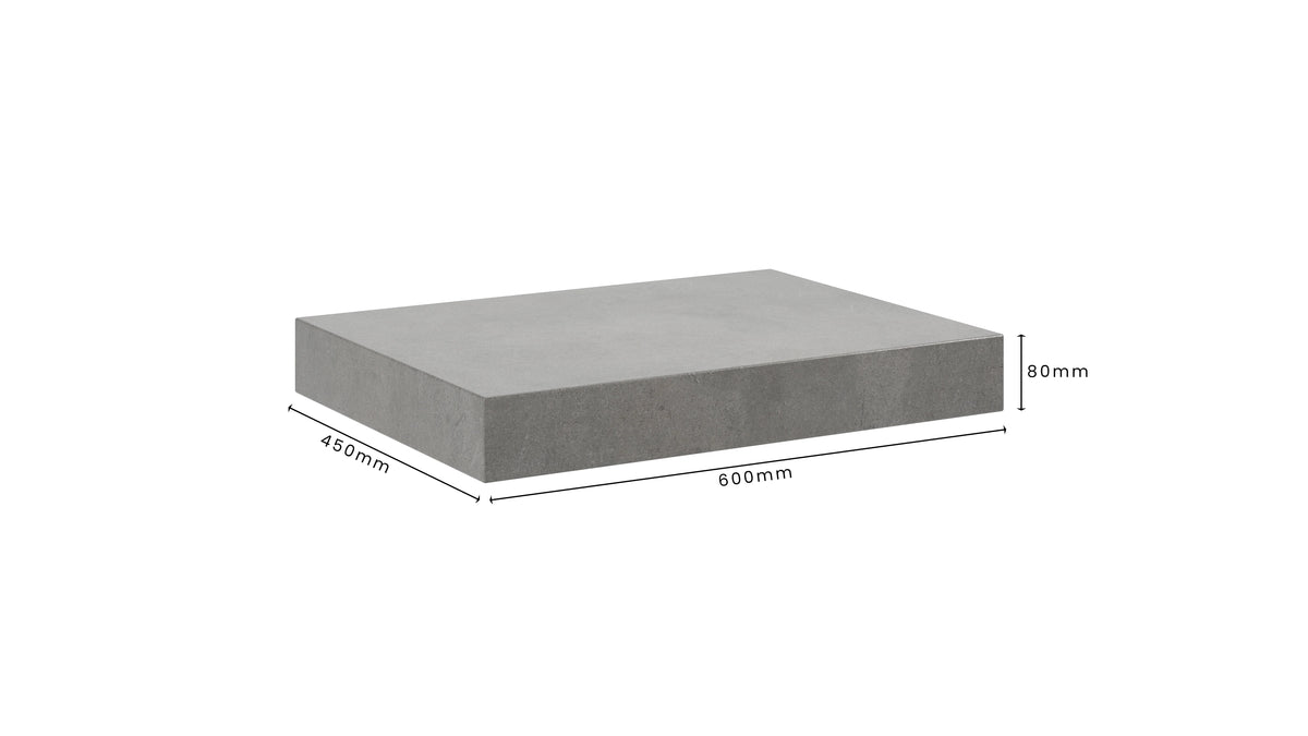 Concrete Bathroom Vanity Top 600mm x 450mm x 80mm | Mitchell Bink Concrete Design