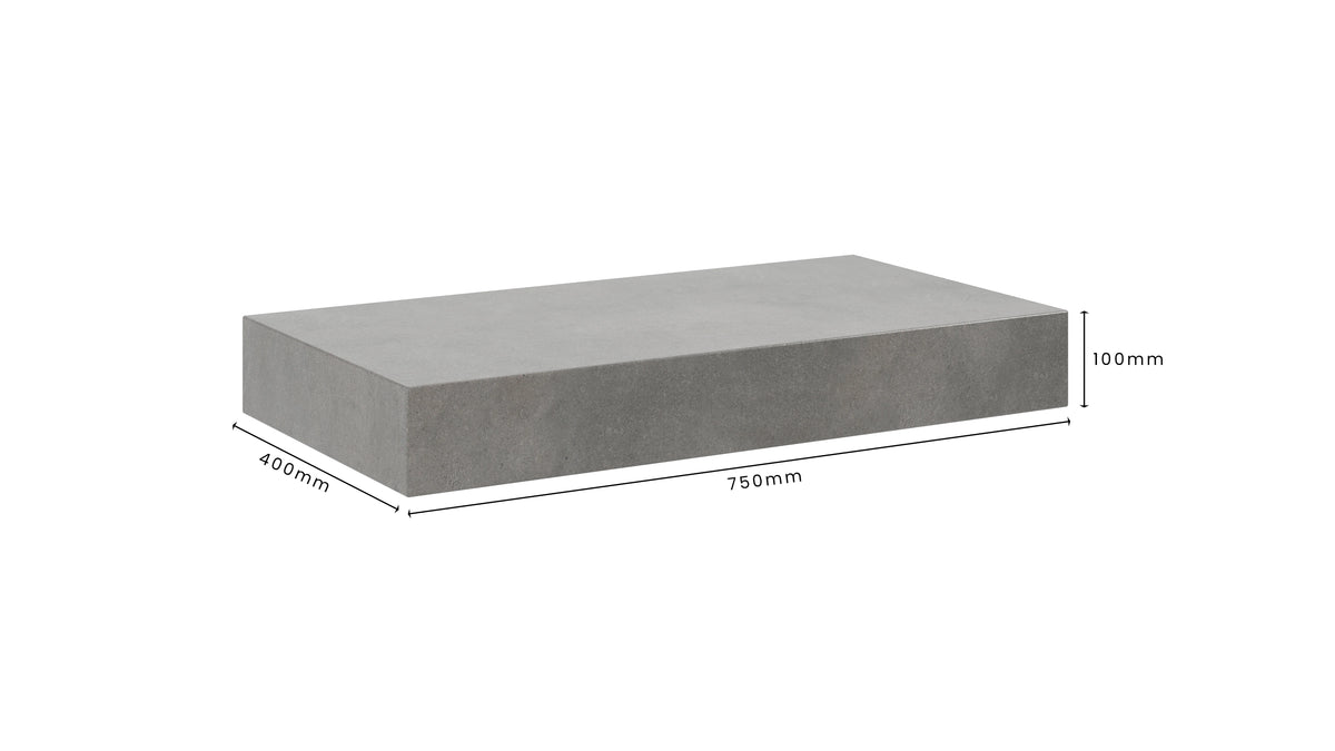 Concrete Bathroom Vanity Top 750mm x 400mm x 100mm | Mitchell Bink Concrete Design
