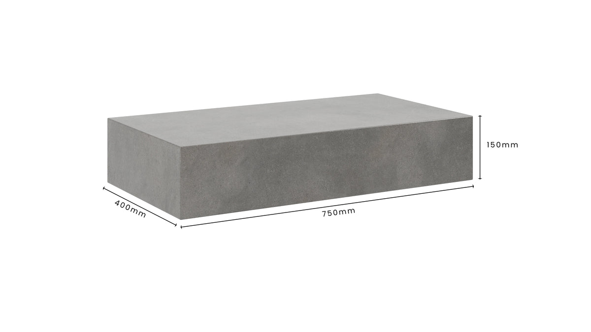Concrete Bathroom Vanity Top 750mm x 400mm x 150mm | Mitchell Bink Concrete Design