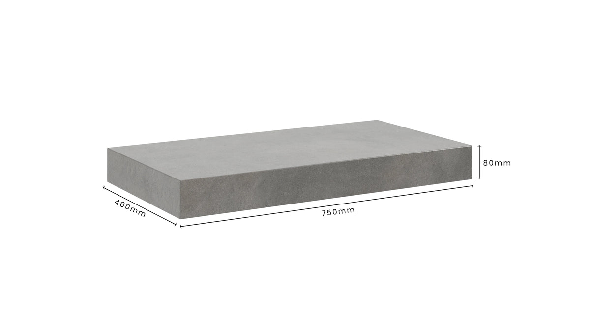 Concrete Bathroom Vanity Top 750mm x 400mm x 80mm | Mitchell Bink Concrete Design