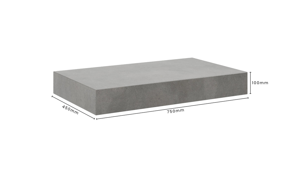 Concrete Bathroom Vanity Top 750mm x 450mm x 100mm | Mitchell Bink Concrete Design
