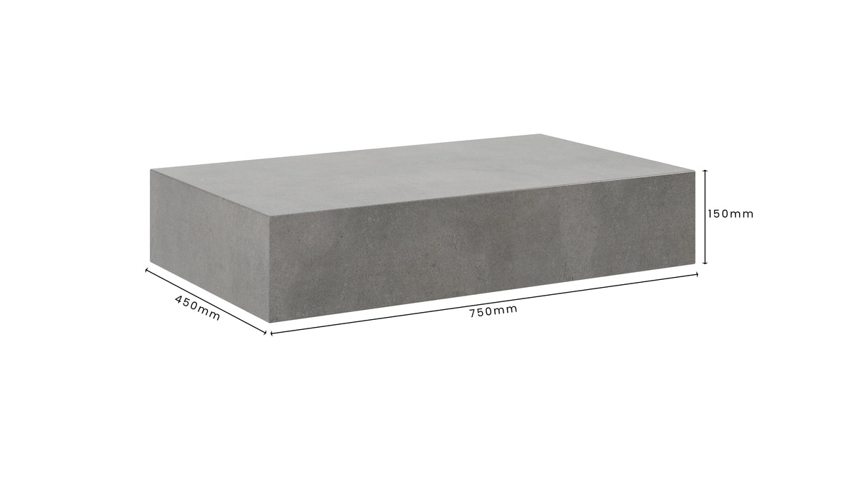 Concrete Bathroom Vanity Top 750mm x 450mm x 150mm | Mitchell Bink Concrete Design
