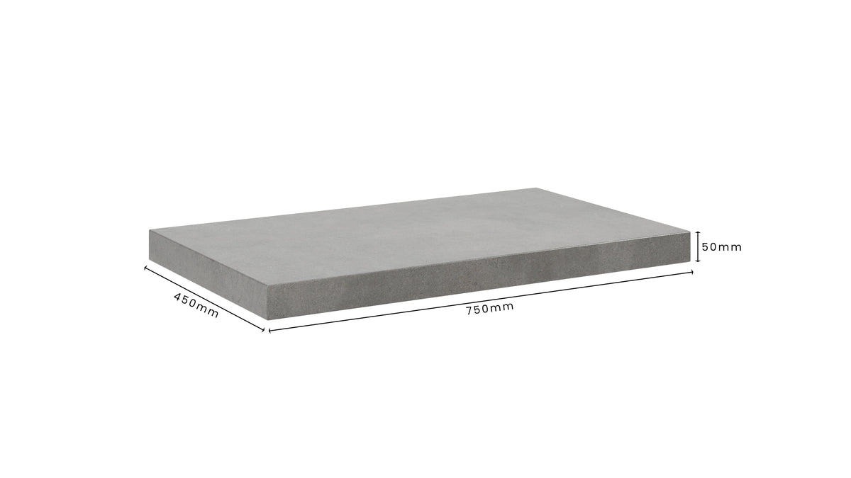 Concrete Bathroom Vanity Top 750mm x 450mm x 50mm | Mitchell Bink Concrete Design