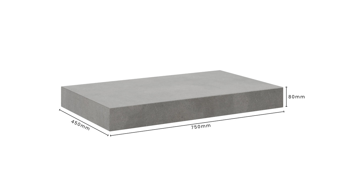 Concrete Bathroom Vanity Top 750mm x 450mm x 80mm | Mitchell Bink Concrete Design
