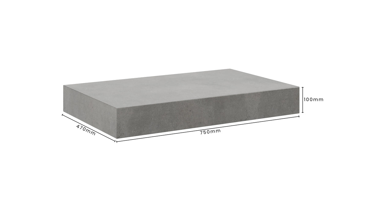 Concrete Bathroom Vanity Top 750mm x 470mm x 100mm | Mitchell Bink Concrete Design