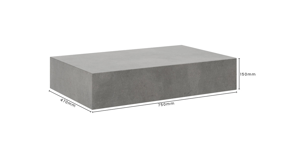 Concrete Bathroom Vanity Top 750mm x 470mm x 150mm | Mitchell Bink Concrete Design