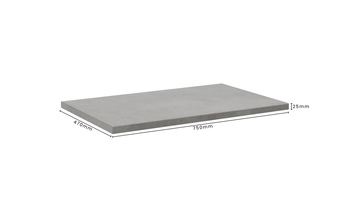 Concrete Bathroom Vanity Top 750mm x 470mm x 25mm | Mitchell Bink Concrete Design