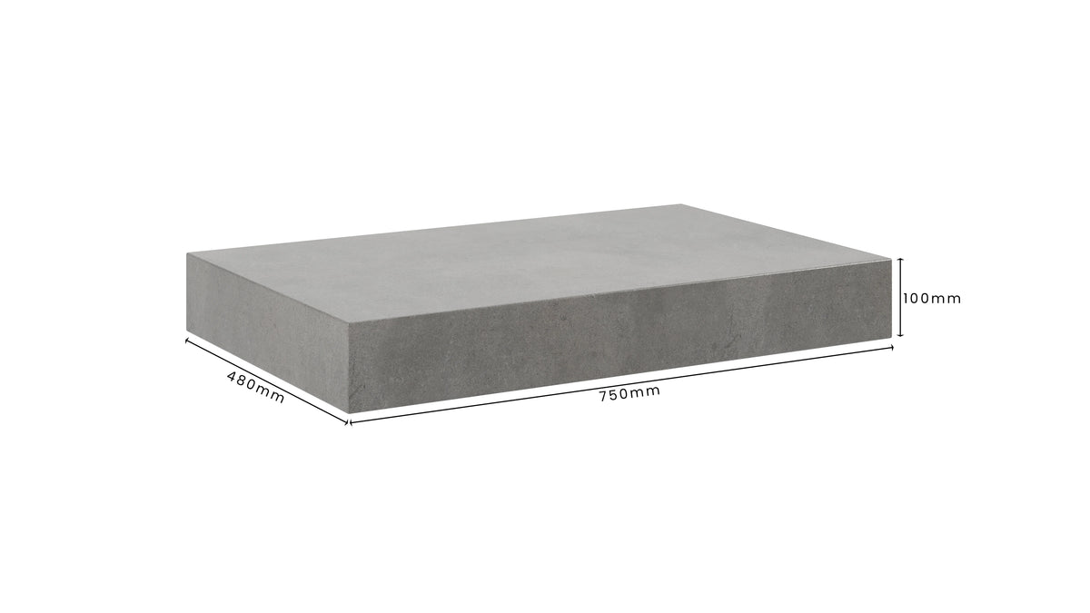 Concrete Bathroom Vanity Top 750mm x 480mm x 100mm | Mitchell Bink Concrete Design