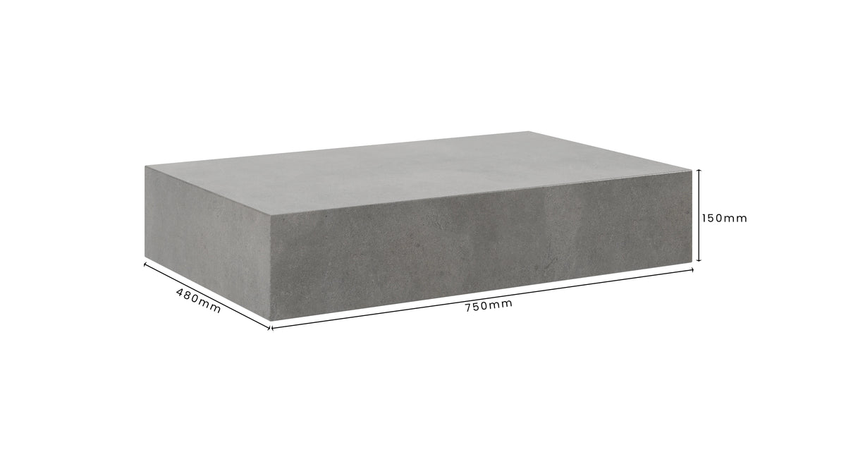 Concrete Bathroom Vanity Top 750mm x 480mm x 150mm | Mitchell Bink Concrete Design