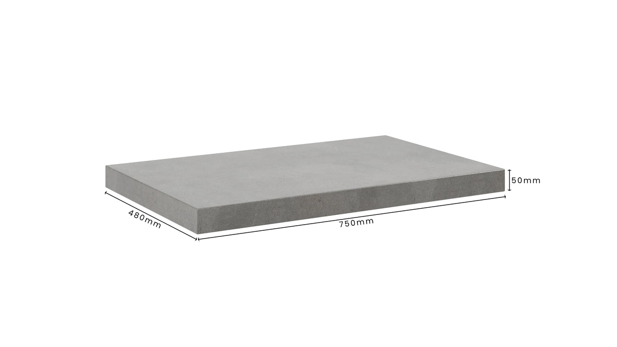 Concrete Bathroom Vanity Top 750mm x 480mm x 50mm | Mitchell Bink Concrete Design