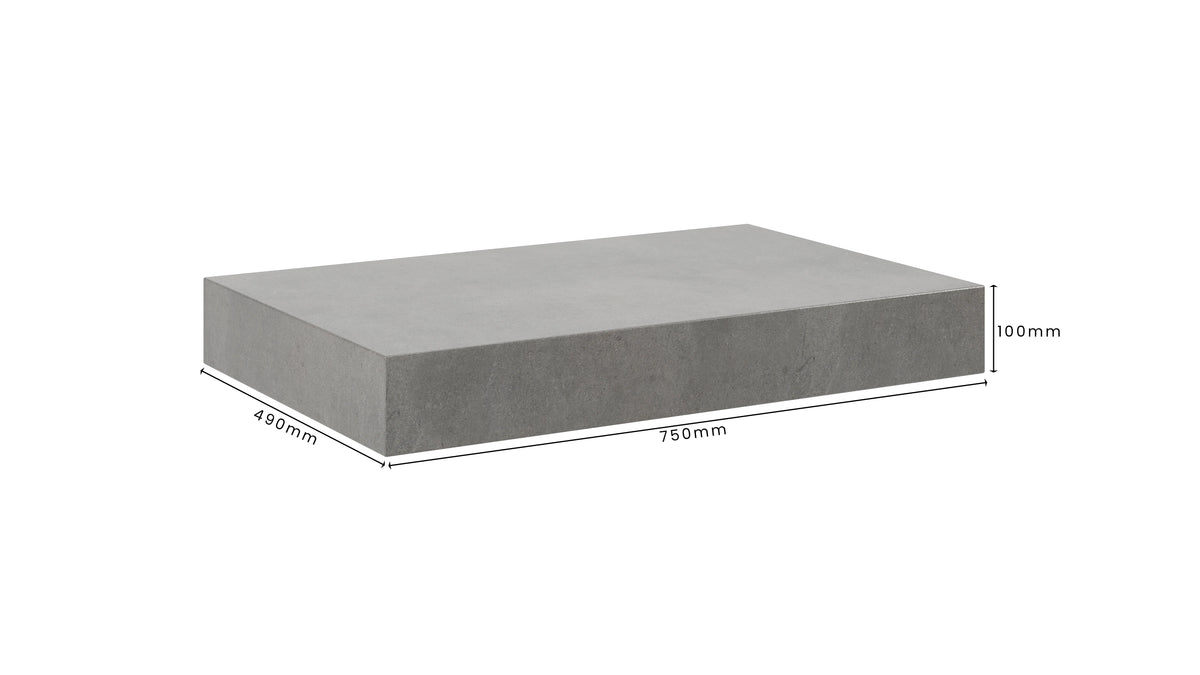 Concrete Bathroom Vanity Top 750mm x 490mm x 100mm | Mitchell Bink Concrete Design