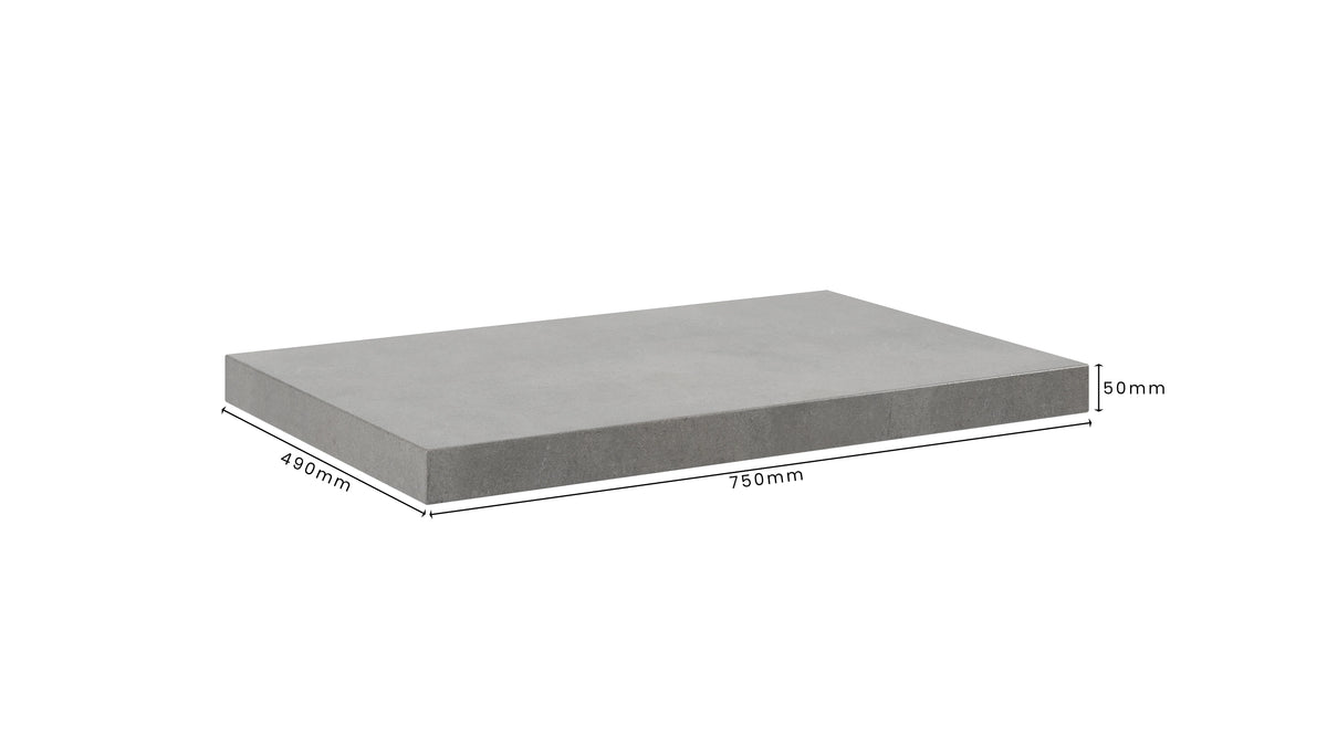Concrete Bathroom Vanity Top-750mm x 490mm x 50mm | Mitchell Bink Concrete Design