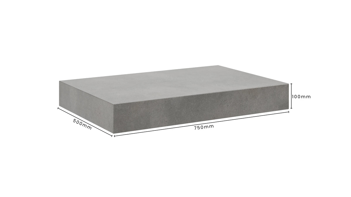 Concrete Bathroom Vanity Top 750mm x 500mm x 100mm | Mitchell Bink Concrete Design
