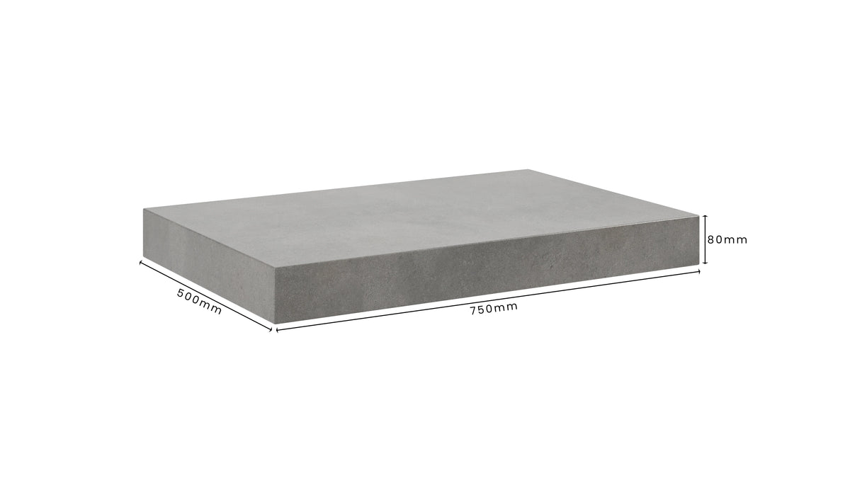 Concrete Bathroom Vanity Top 750mm x 500mm x 80mm | Mitchell Bink Concrete Design