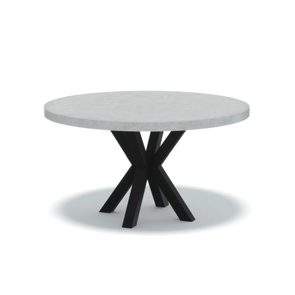 Indoor/Outdoor Round Concrete Dining Table - Black or White Spider Base - Mitchell Bink Concrete Design
