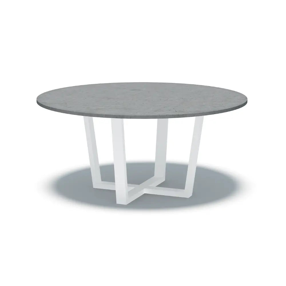 Indoor/Outdoor Round Concrete Dining Table - Black or White Kingston Base