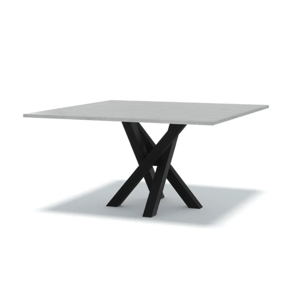 Indoor/Outdoor Square Concrete Dining Table - Black Entwined Base