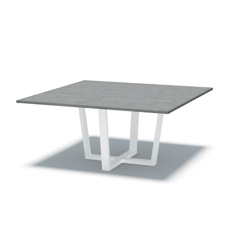 Indoor/Outdoor Square Concrete Dining Table - Black or White Kingston Base - Mitchell Bink Concrete Design