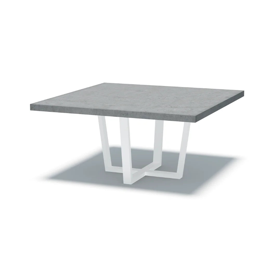 Indoor/Outdoor Square Concrete Dining Table - Black or White Kingston Base