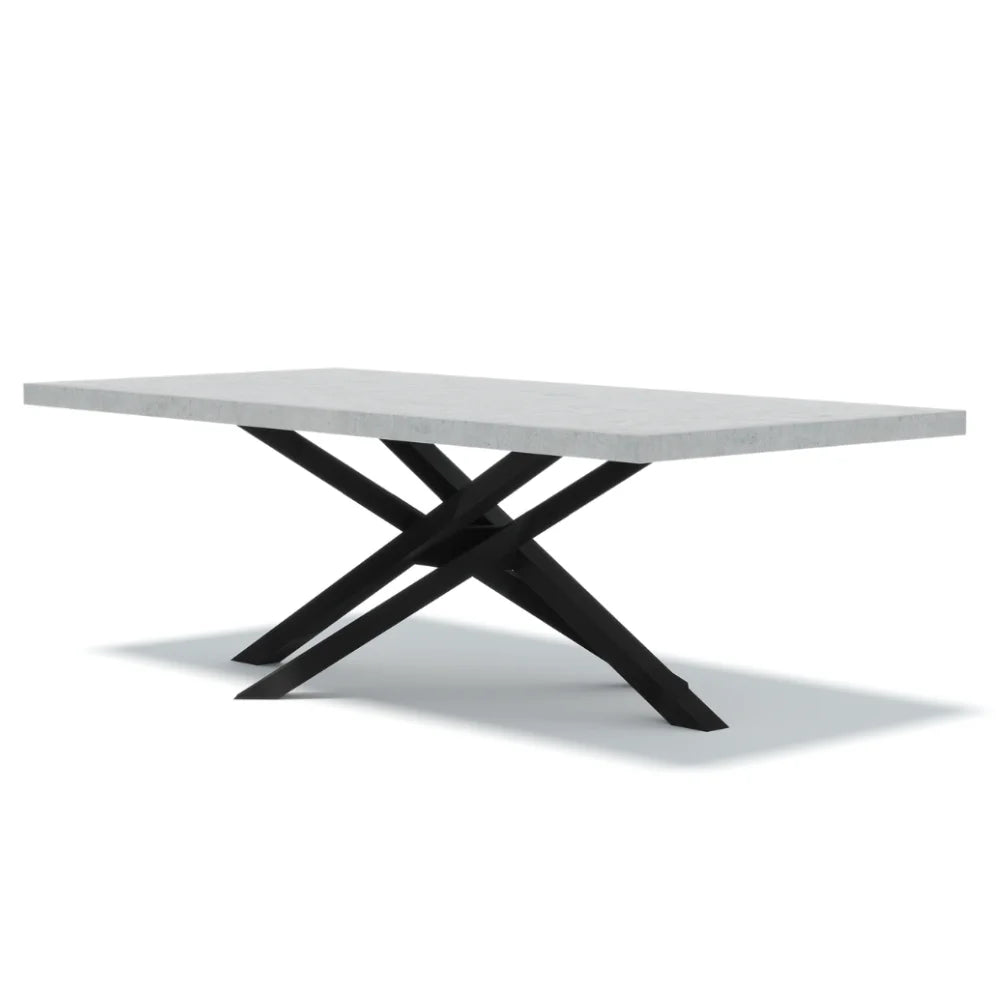 Indoor/Outdoor Concrete Dining Table - Black or White Entwined Base