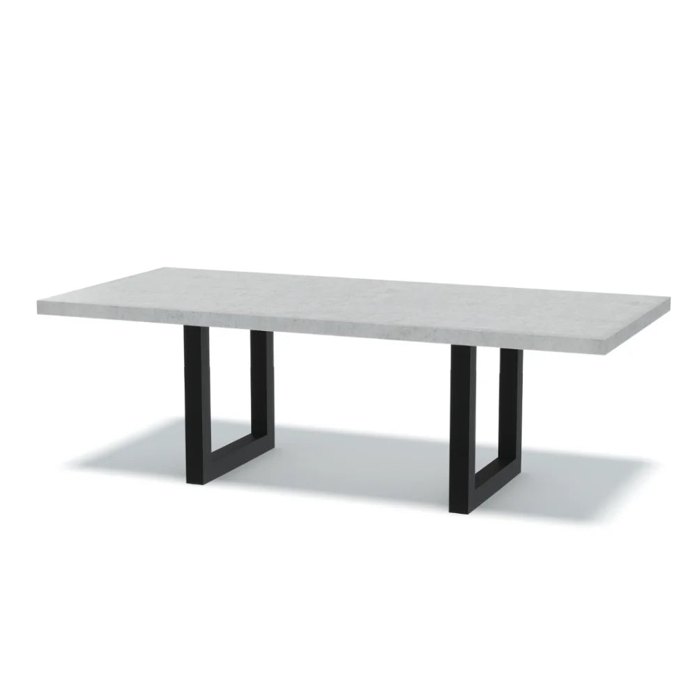 Indoor/Outdoor Concrete Dining Table - Black or White U Shape (Thick)