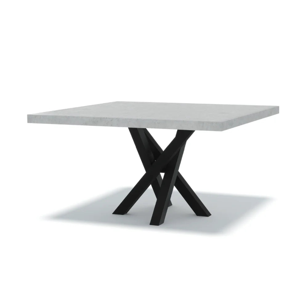 Indoor/Outdoor Square Concrete Dining Table - Black Entwined Base