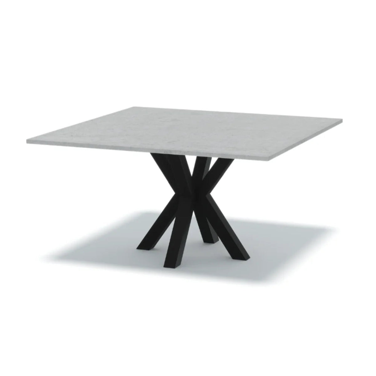 Black Base Indoor Outdoor Square Concrete Dining Table Black Spider Base Thick | Mitchell Bink Concrete Design