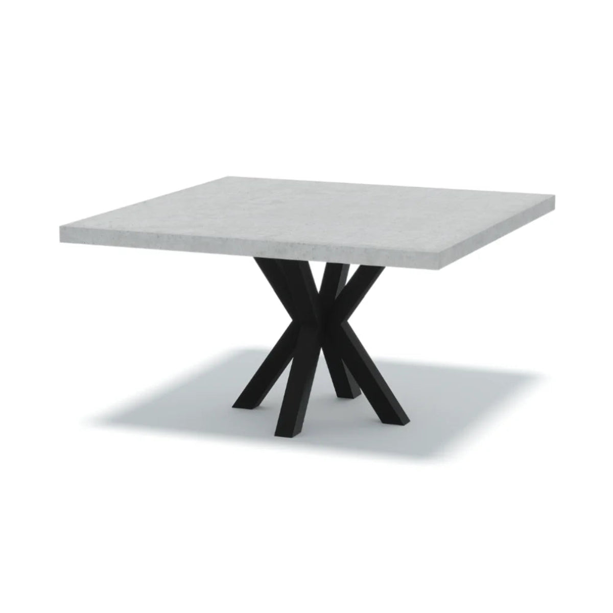 Black Base Indoor/Outdoor Square Concrete Dining Table Black Spider Base Thick | Mitchell Bink Concrete Design