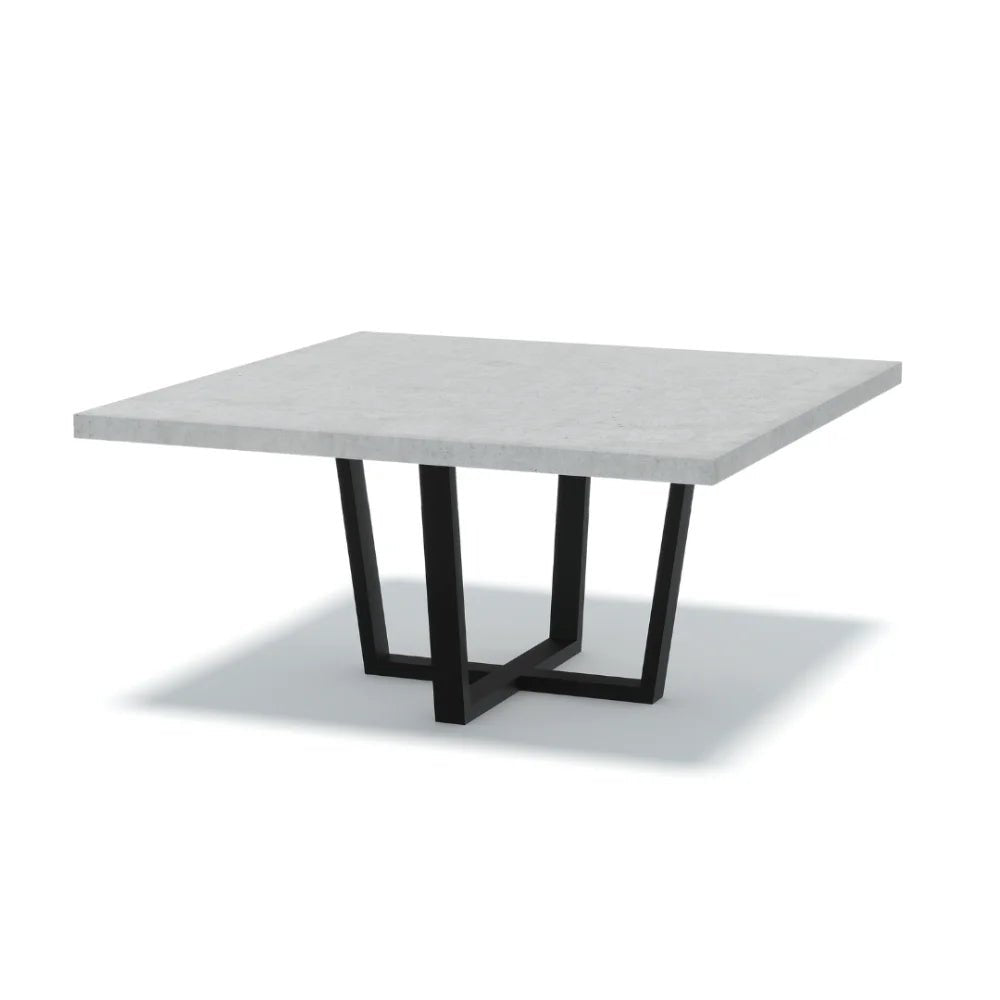 Indoor or Outdoor Square Concrete Dining Table - Black or White Kingston Base - Mitchell Bink Concrete Design