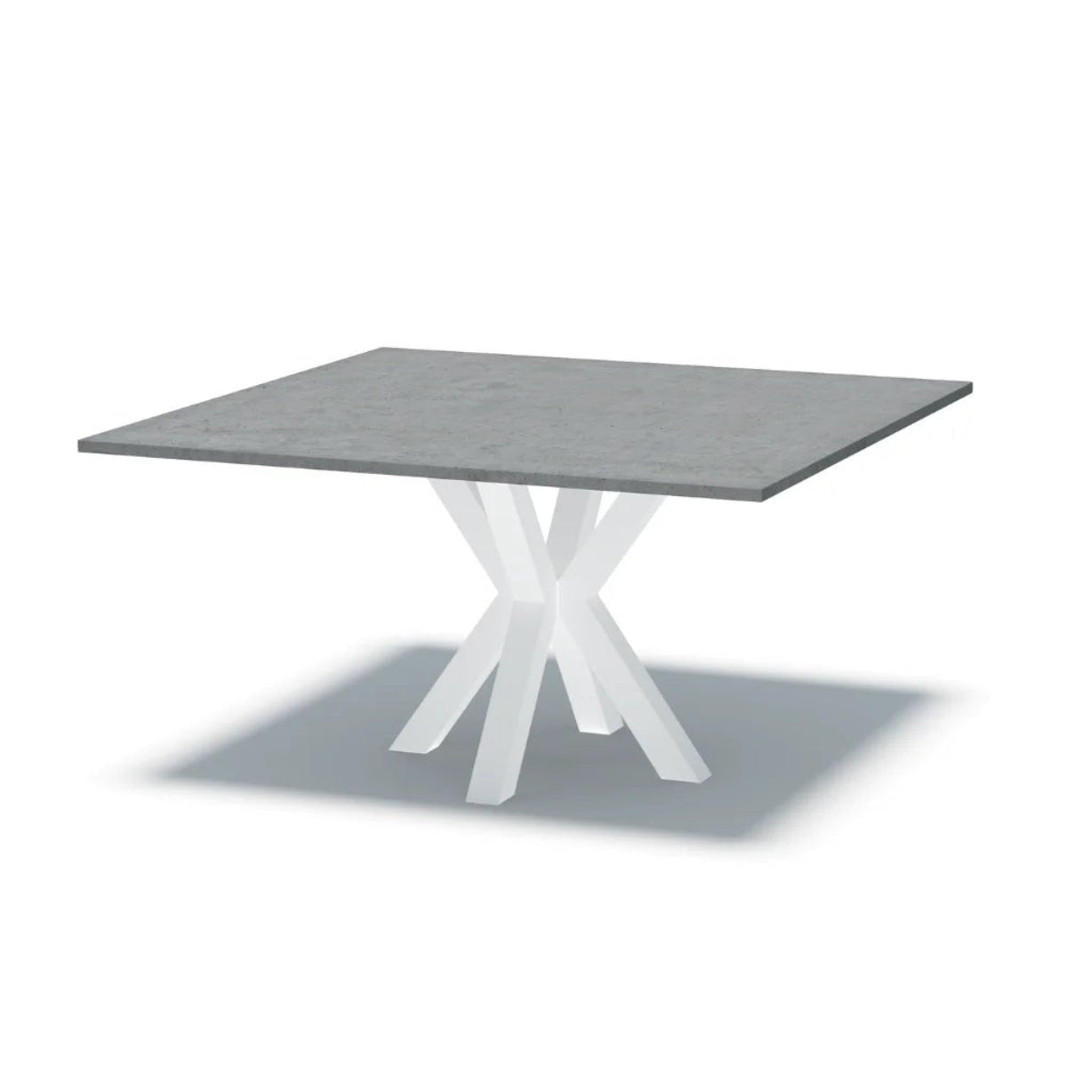 Indoor or Outdoor Square Concrete Dining Table - Black or White Spider Base - Mitchell Bink Concrete Design