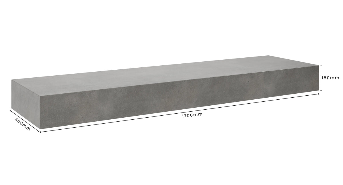 Concrete Bathroom Vanity Top 1700mm x 460mm x 150mm | Mitchell Bink Concrete Design
