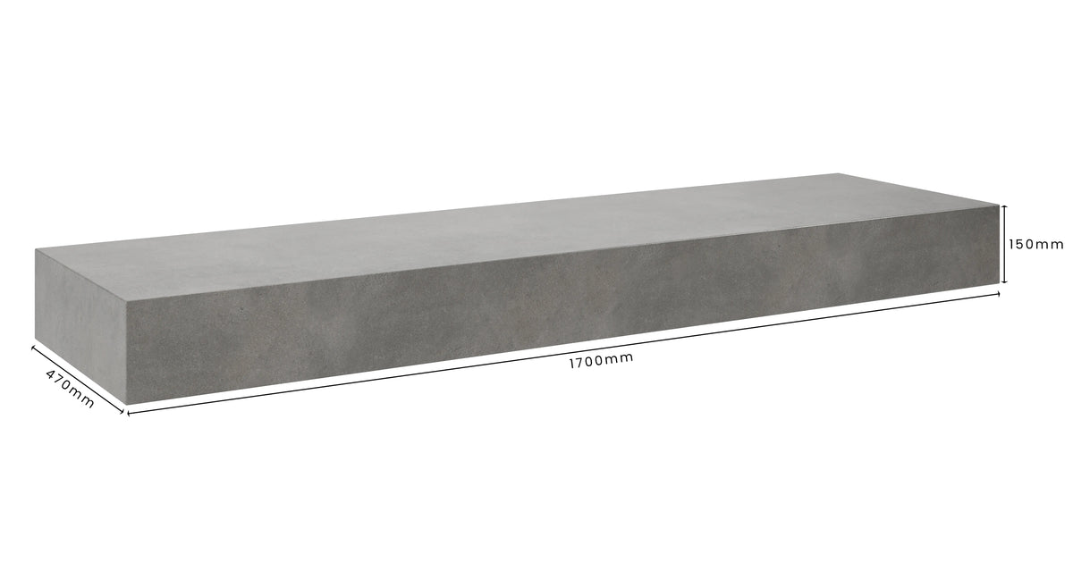 Concrete Bathroom Vanity Top 1700mm x 470mm x 150mm | Mitchell Bink Concrete Design