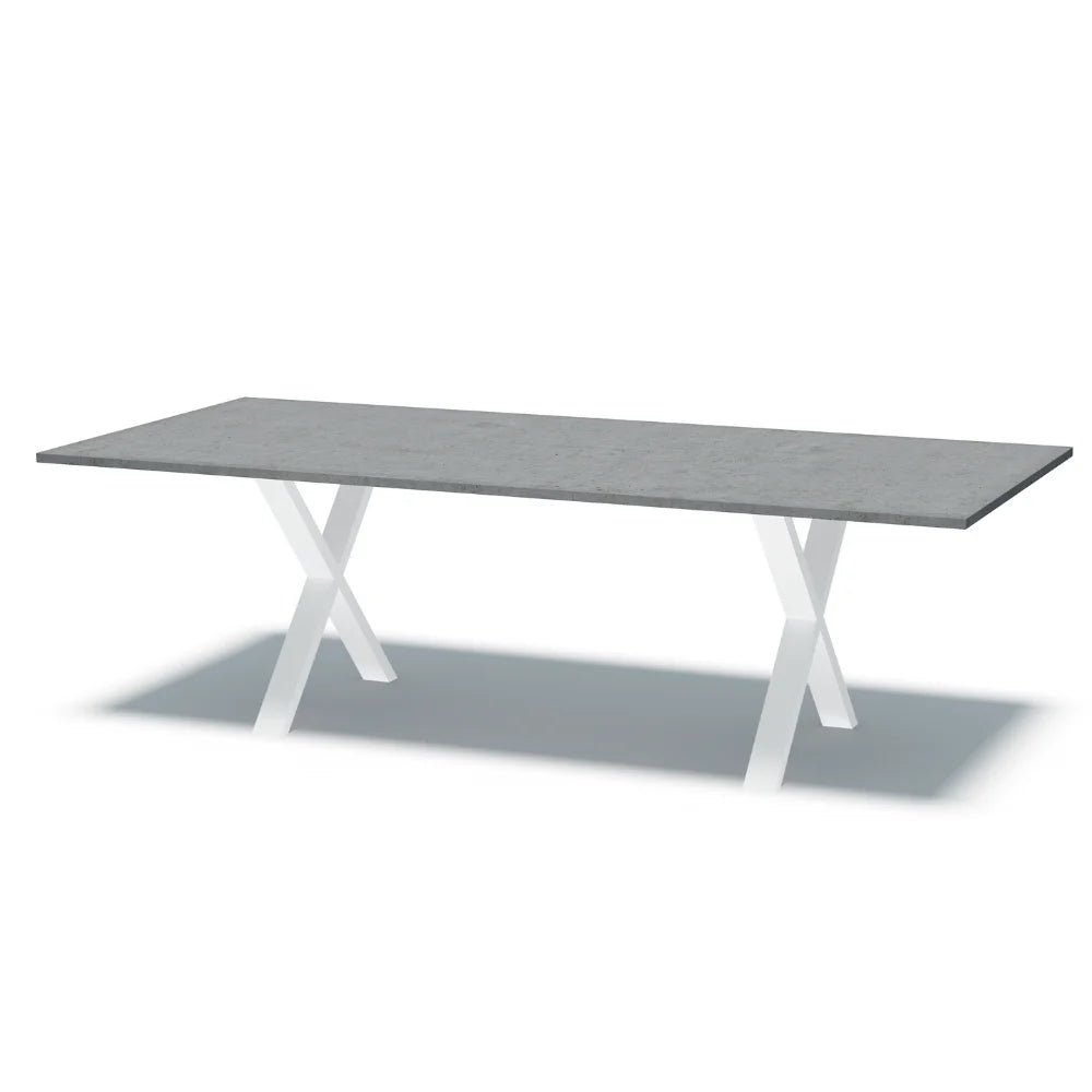 Indoor/Outdoor Concrete Dining Table - Black or White X Shape
