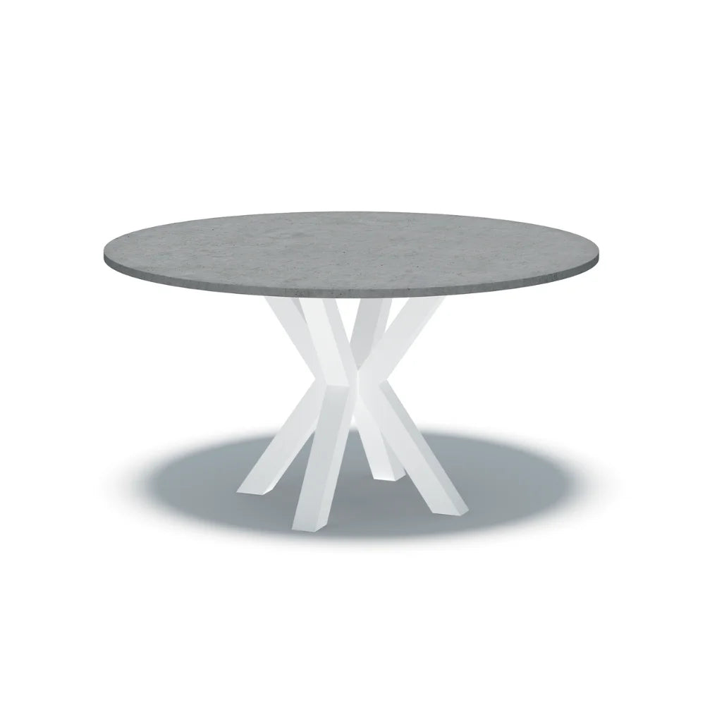 Indoor/Outdoor Round Concrete Dining Table - Black or White Spider Base