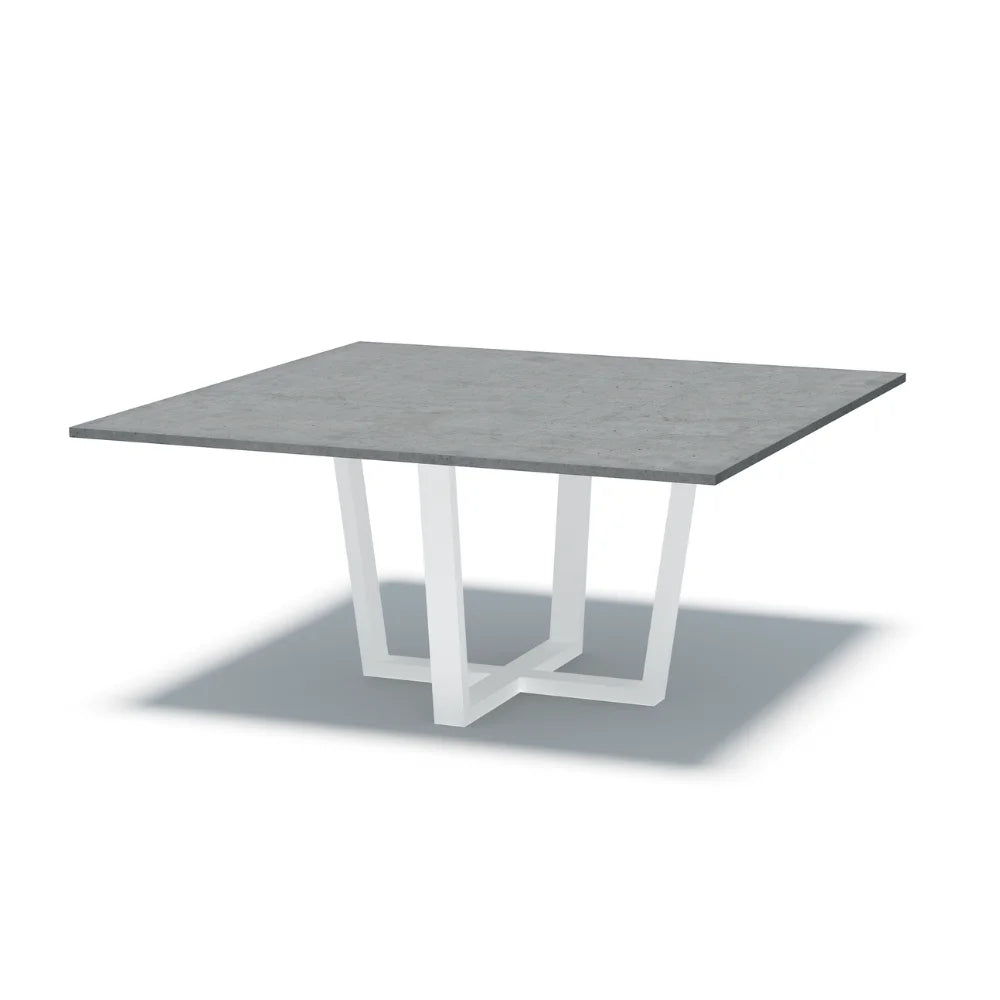 Indoor/Outdoor Square Concrete Dining Table - Black or White Kingston Base