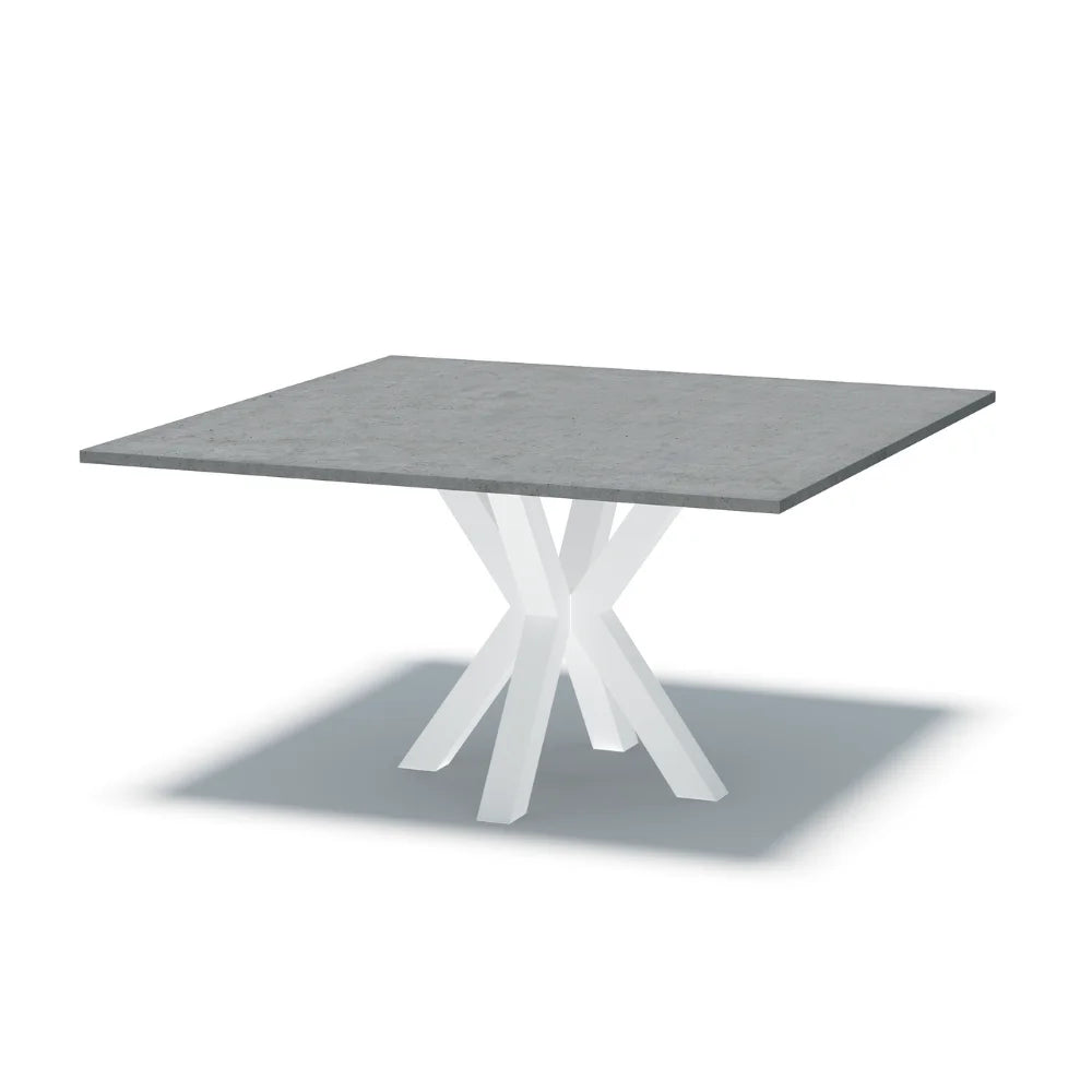 Indoor/Outdoor Square Concrete Dining Table - White Spider Base