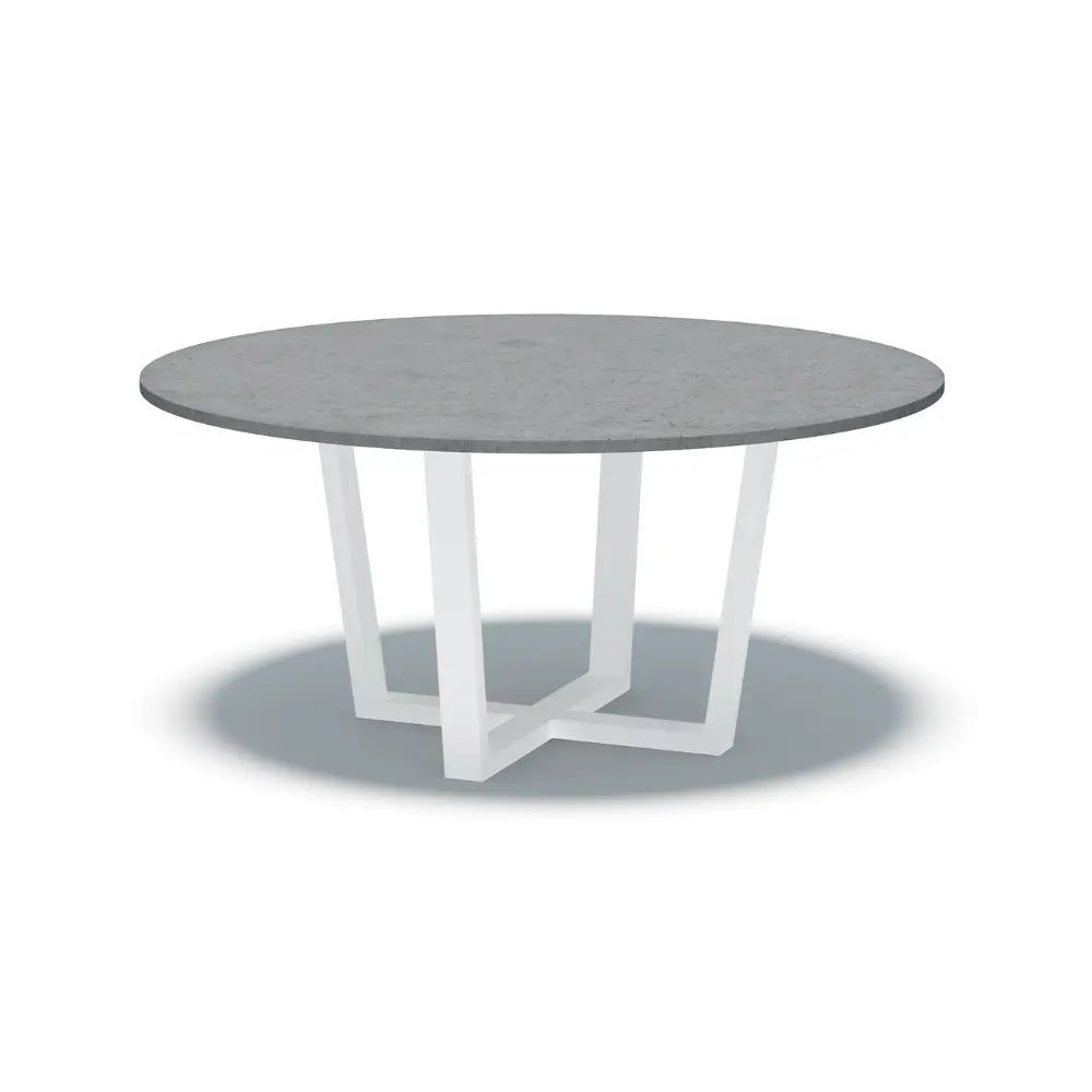 Indoor or Outdoor Round Concrete Dining Table - Black or White Kingston Base - Mitchell Bink Concrete Design